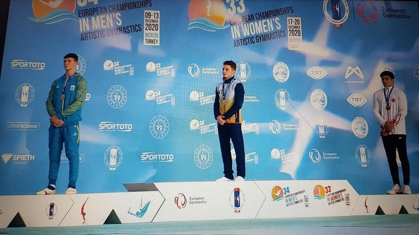 Gimnastul Gabriel Burtănete, campion european la juniori, în proba de sărituri