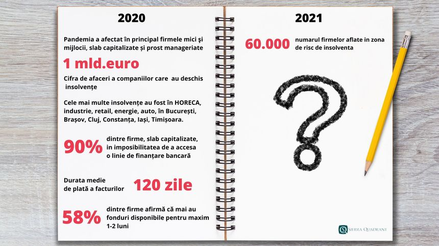 ANALIZĂ: Aproape 60.000 de firme se vor afla sub semnul restructurării, în acest an am putea înregistra un nivel al insolvenţelor similar cu cel înregistrat în urmă cu zece ani