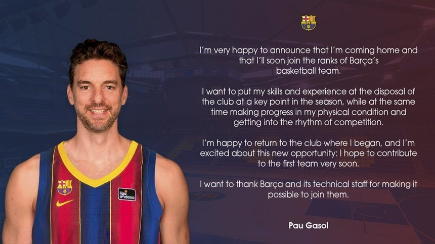 Pau Gasol a revenit după aproape 20 de ani la Barcelona