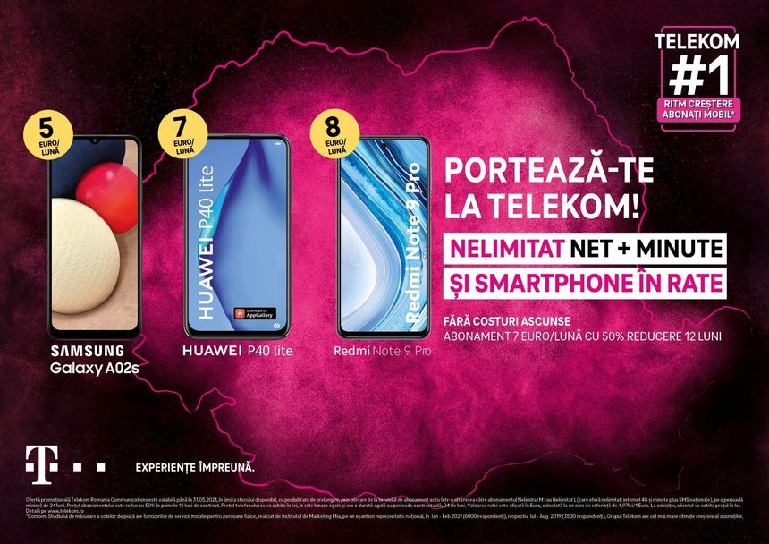 Telekom Romania anunţă că numărul de contracte postpaid de telefonie mobilă a crescut cu 6,3%, până la 1,65 milioane. Compania a lansat noi oferte pentru principalele produse şi servicii