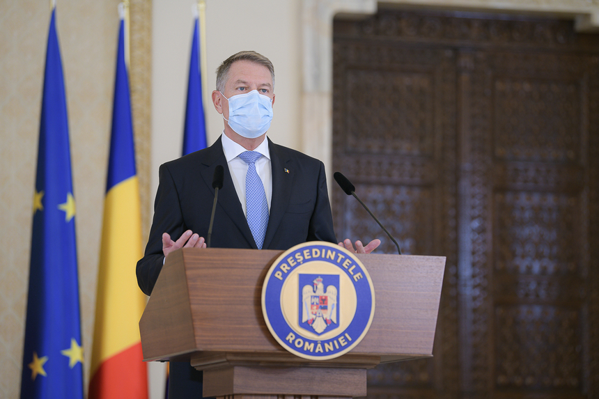 Preşedintele Klaus Iohannis susţine o declaraţie de presă la ora 19.00