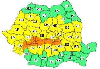 Meteorologii au actualizat din nou avertizările Cod galben şi portocaliu de ploi însemnate cantitativ/ Până vineri dimineaţă, vor fi afectate 25 de judeţe