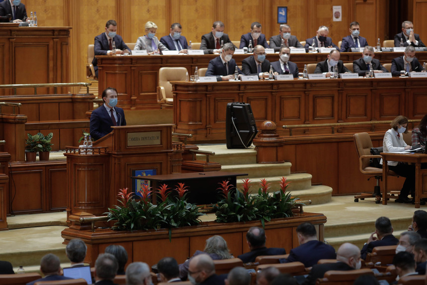 Parlamentul a început votul pentru învestirea Guvernului Ciţu/ Sunt necesare 228 de voturi ”pentru”/ Ciţu, parlamentarilor care-l contestă: Vă sperie o guvernare Cîţu, nu-i aşa?