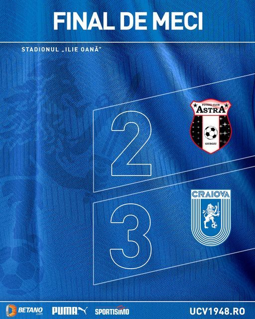 CS Universitatea Craiova a câştigat Cupa României: scor 3-2, cu Astra, după prelungiri