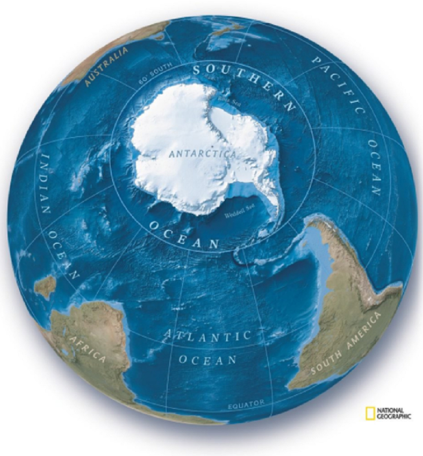 Cartografi recunosc Oceanul Austral drept al cincilea ocean al lumii