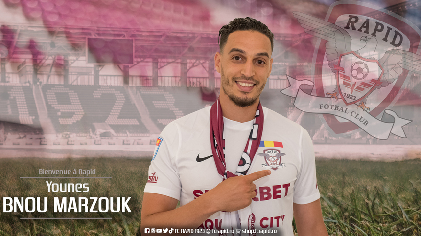 Atacantului marocan Younes Bnou Marzouk, la FC Rapid