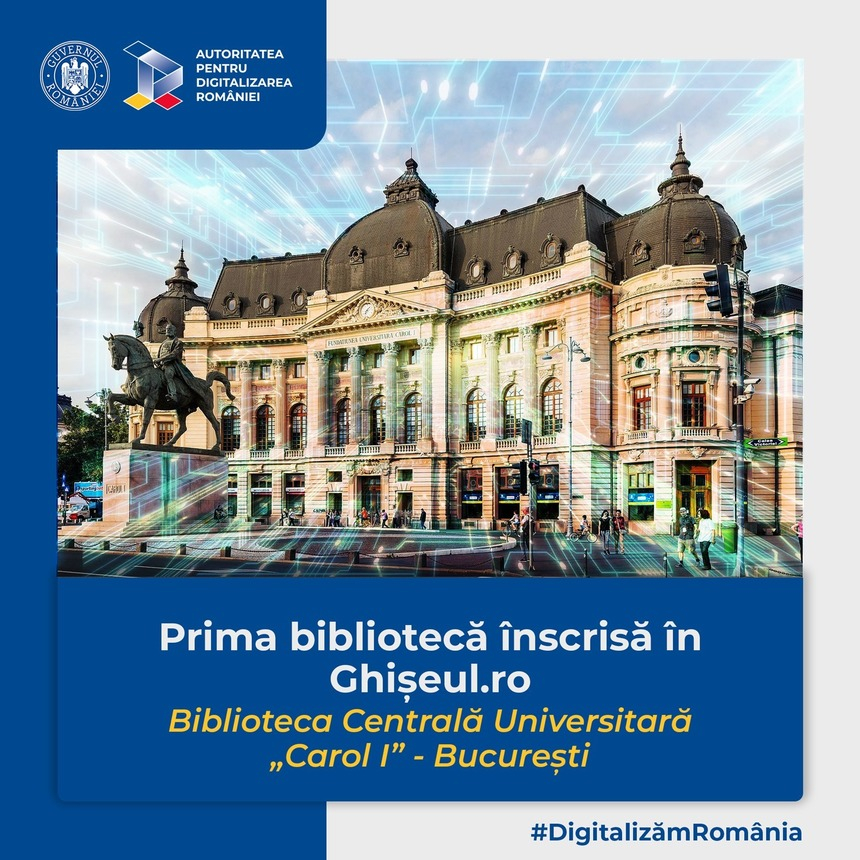 Platforma Ghişeul.ro s-a interconectat cu sistemul informatic al Bibliotecii Centrale Universitare „Carol I” din Capitală, biblioteca devenind prima din ţară care acceptă plăţi online pentru eliberarea permisului de acces şi pentru reînnoirea vizei