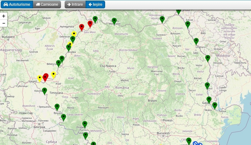 Aglomeraţie la ieşire din ţară în punctele vamale din vestul ţării, la Urziceni şi Petea se aşteaptă două ore, la Nădlac II timpul de aşteptare este de o oră şi jumătate