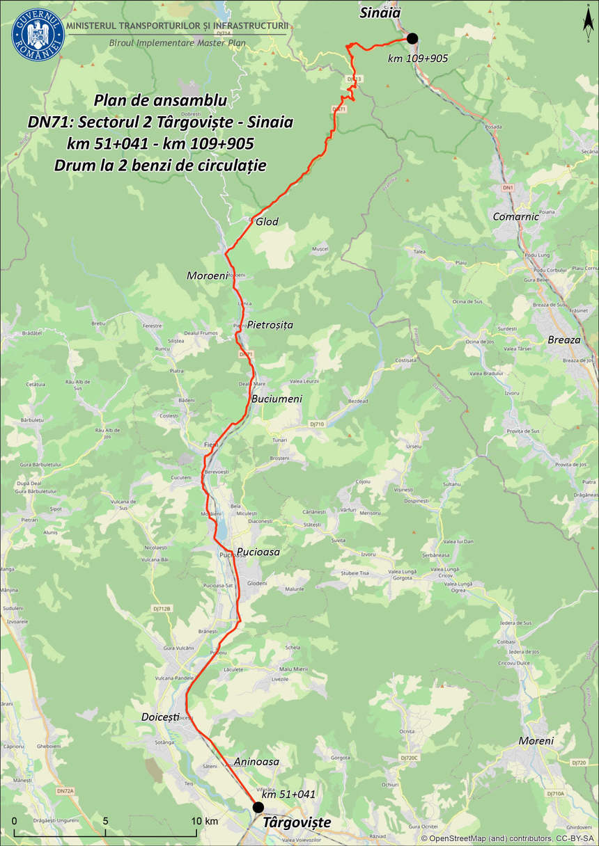 Ministrul Transporturilor anunţă că a fost lansată licitaţia pentru modernizarea DN71 Târgovişte-Sinaia, investiţie evaluată la peste 1 miliard de lei