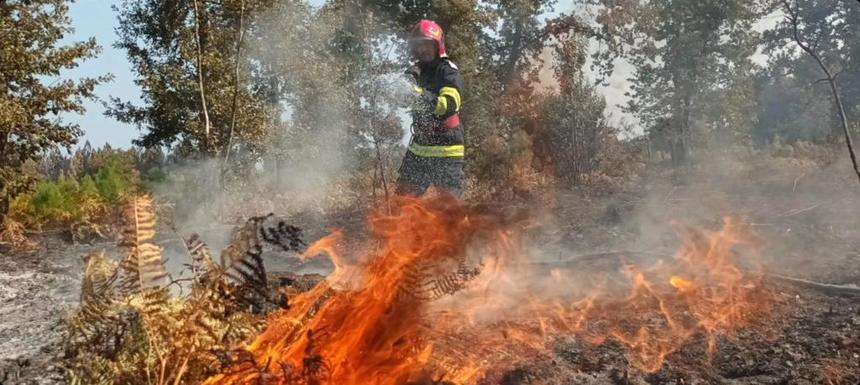 Un număr de 36 de pompieri români intervin pentru stingerea incendiilor de vegetaţie din zona Quartier Le Frayot din Franţa – FOTO, VIDEO