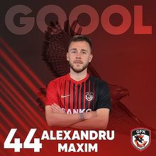 Alexandru Maxim a marcat pentru Gaziantep, dar echipa antrenată de Şumudică a pierdut cu Sivasspor, scor 1-2