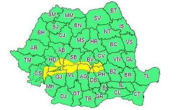 Cod galben de vânt puternic şi ninsori viscolite, de miercuri seară, în zonele înalte ale Carpaţilor Meridionali
