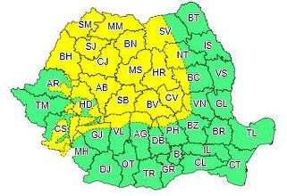 Cod galben de vânt puternic, joi, în 28 de judeţe