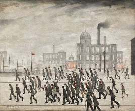 Tabloul „Going to the Match” al artistului britanic L.S. Lowry ar putea să fie adjudecat cu 4 milioane de lire sterline la Sotheby’s