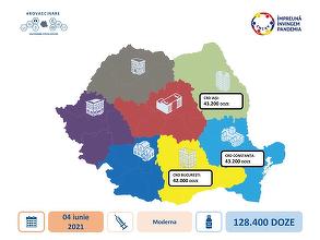 CNCAV: 128.400 doze de vaccin Moderna sosesc mâine în ţară