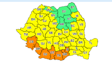 Meteorologii au actualizat avertizarea de caniculă – Valul de căldură va fi dublat de furtuni în mai multe zone / În mai multe judeţe a fost emis cod portocaliu, att de caniculă, cu tempraturi de până la 40 de grade, dar şi de furtună