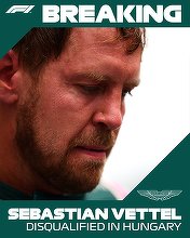 Sebastian Vettel a fost descalificat după Marele Premiue al Ungariei, Hamilton urcă pe locul al doilea, iar Sainz, pe locul 3