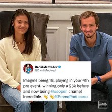 Daniil Medvedev, despre Emma Răducanu: Incredibil ce a realizat!. El a postat o fotografie alături de sportiva britanică